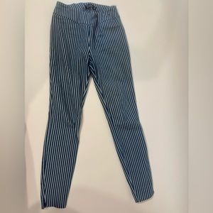 New York and company dressy stretchy pants XS blue and white stripes